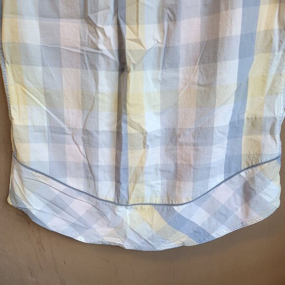 Woolrich Pastel Plaid Sleeveless Blouse Cotton/Spandex‎ Sz M - Picture 6 of 15
